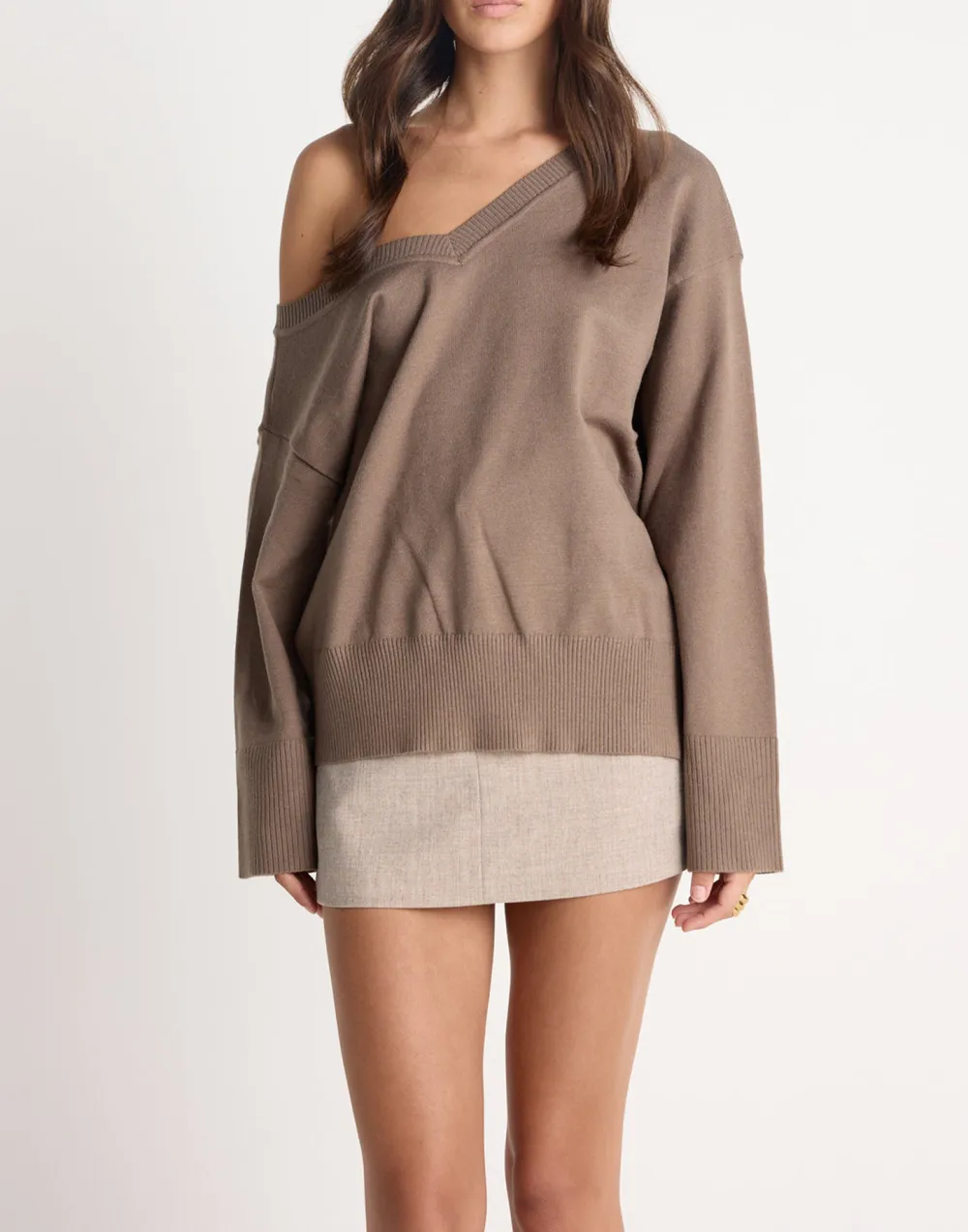 Fashionable And Creative One-Shoulder Textured Top